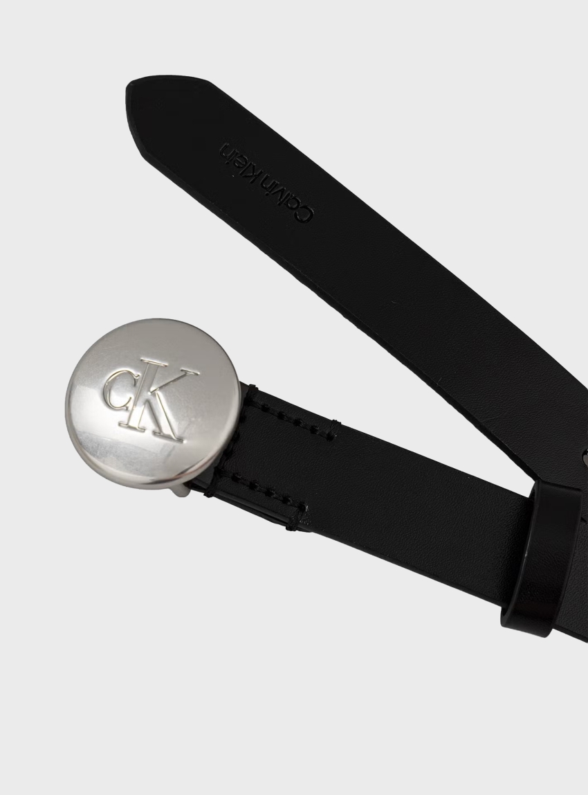 Calvin Klein Round CK Blouckle Belt - Black
