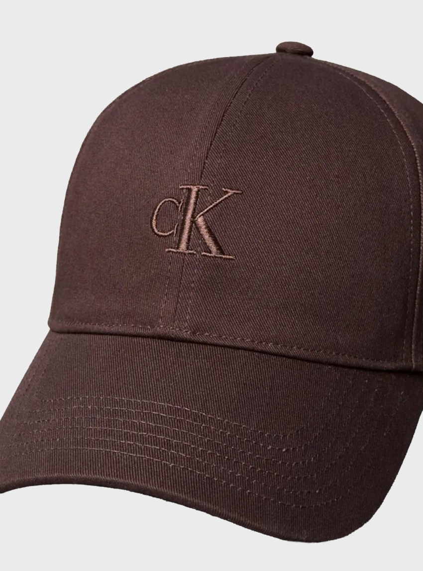 Calvin Klein Embroidered Monogram Baseball Cap - Brown