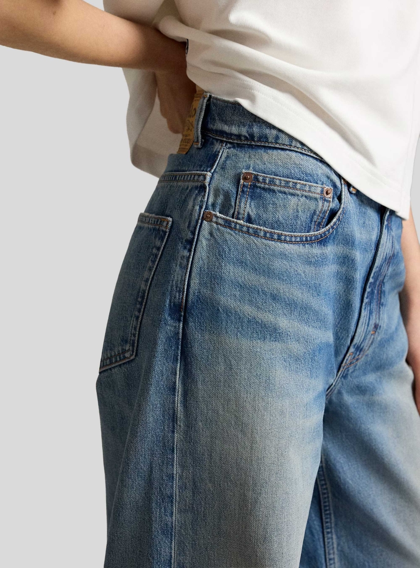 Polo Ralph Lauren Wide Leg Jeans - Medium Aged Denim