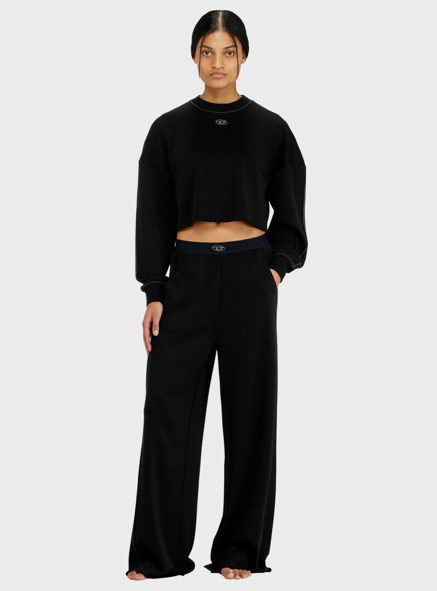 Diesel Blake-Utlt Crop Top In Light Stretch Scuba - Black & White