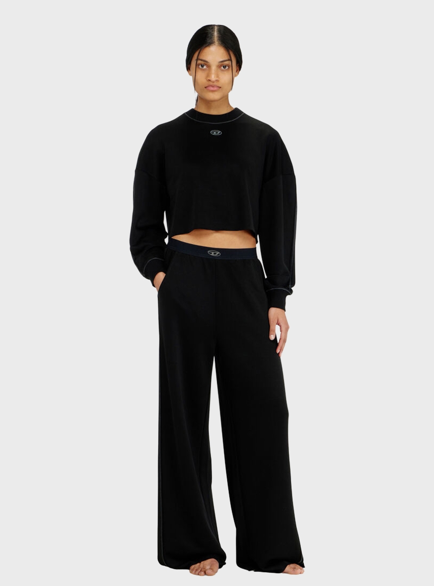 Diesel Alysa-Utlt Track Pants In Light Stretch Scuba - Black & White