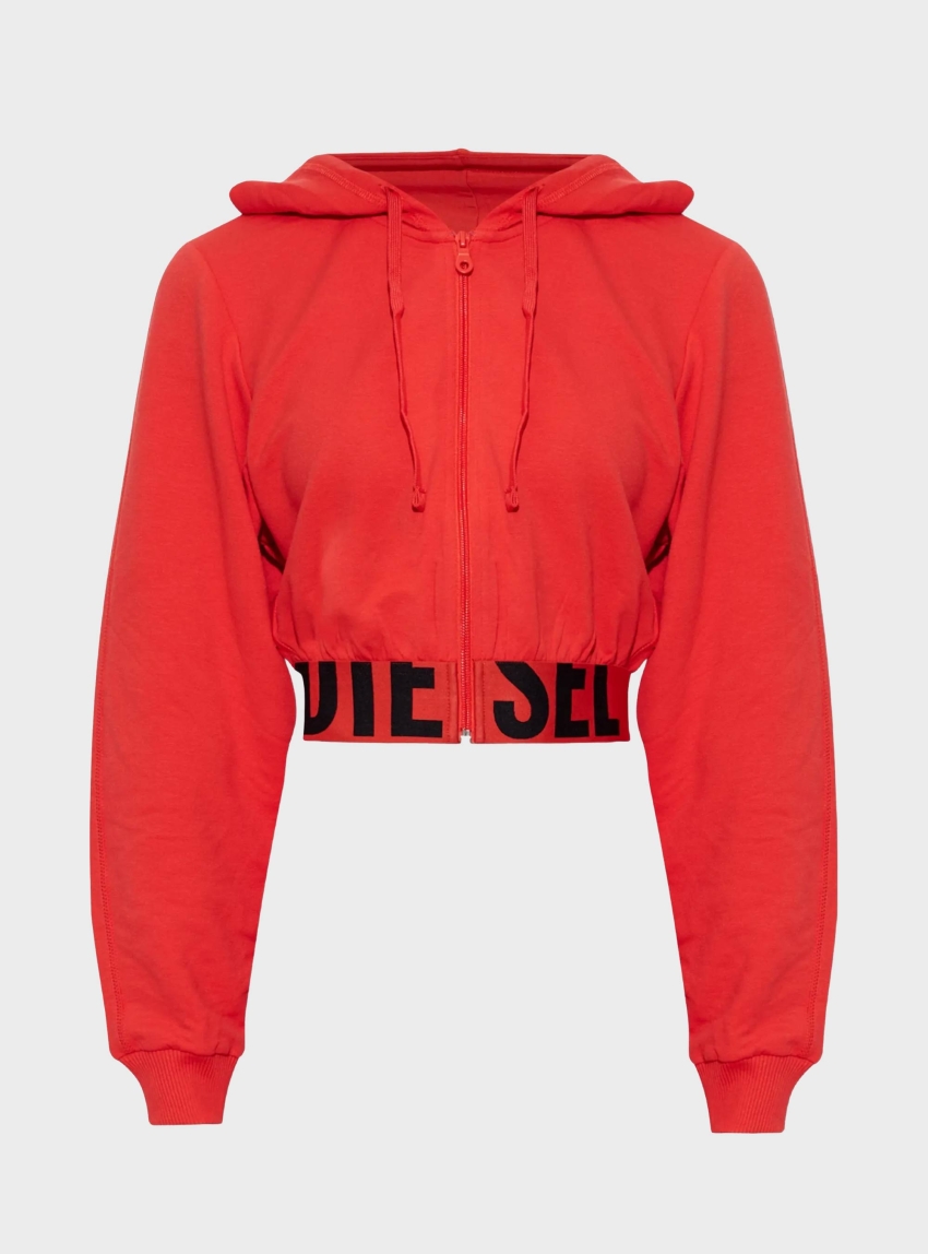 Diesel Nika-D-Pop Cropped Hoodie - Red