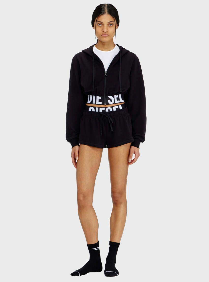 Diesel Nika-D-Pop Cropped Hoodie - Black & White