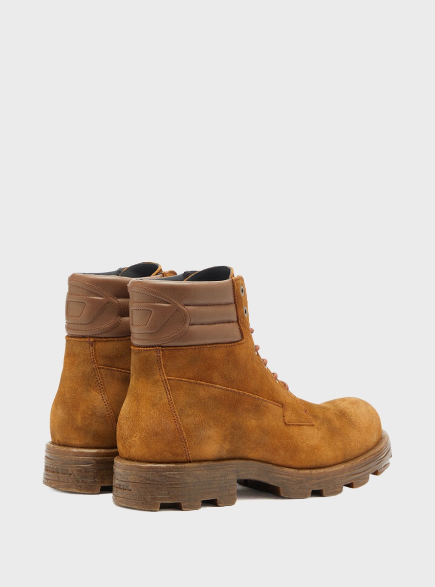 Diesel D-Hammer Lace Up Boots - Rust Brown