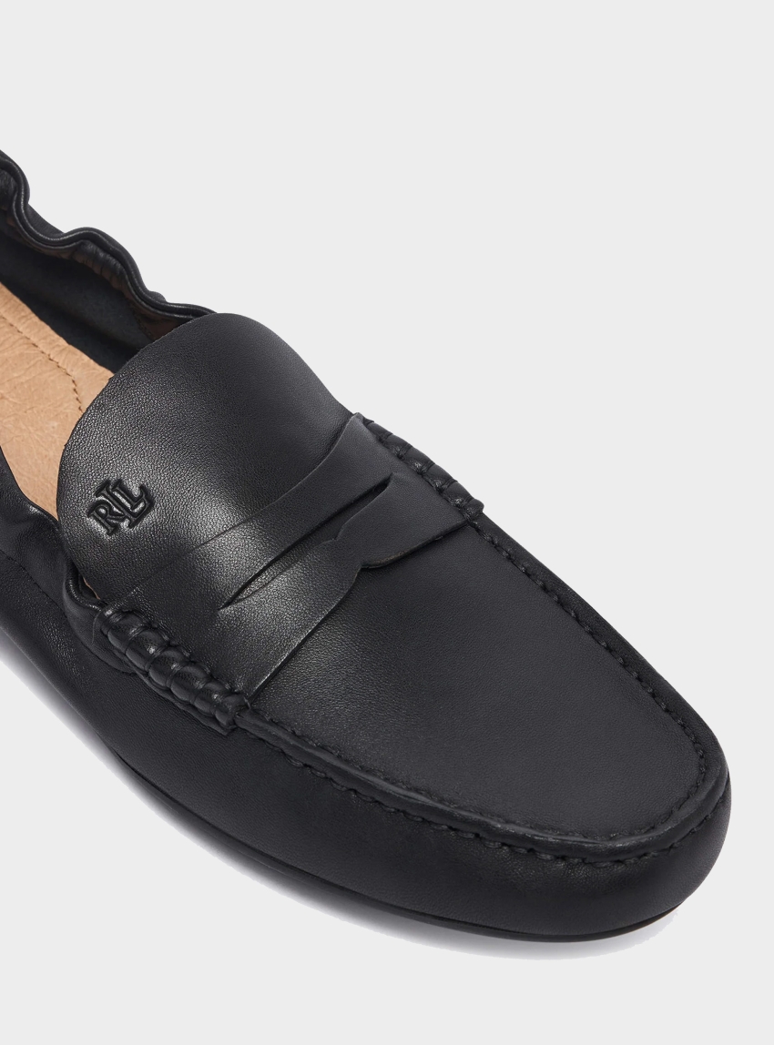 LAUREN Ralph Lauren Wynnie Leather Driver - Black