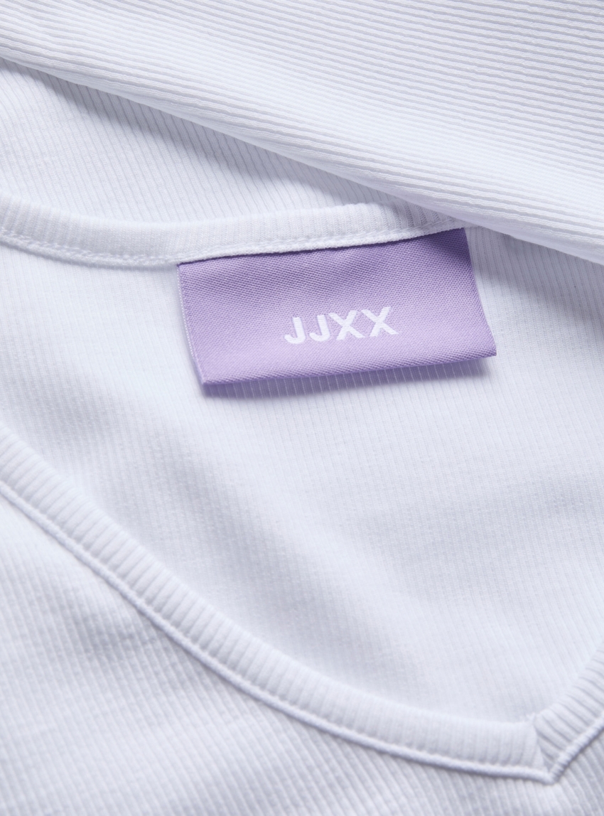 JJXX Freya Long Sleeve V-Neck Top - White