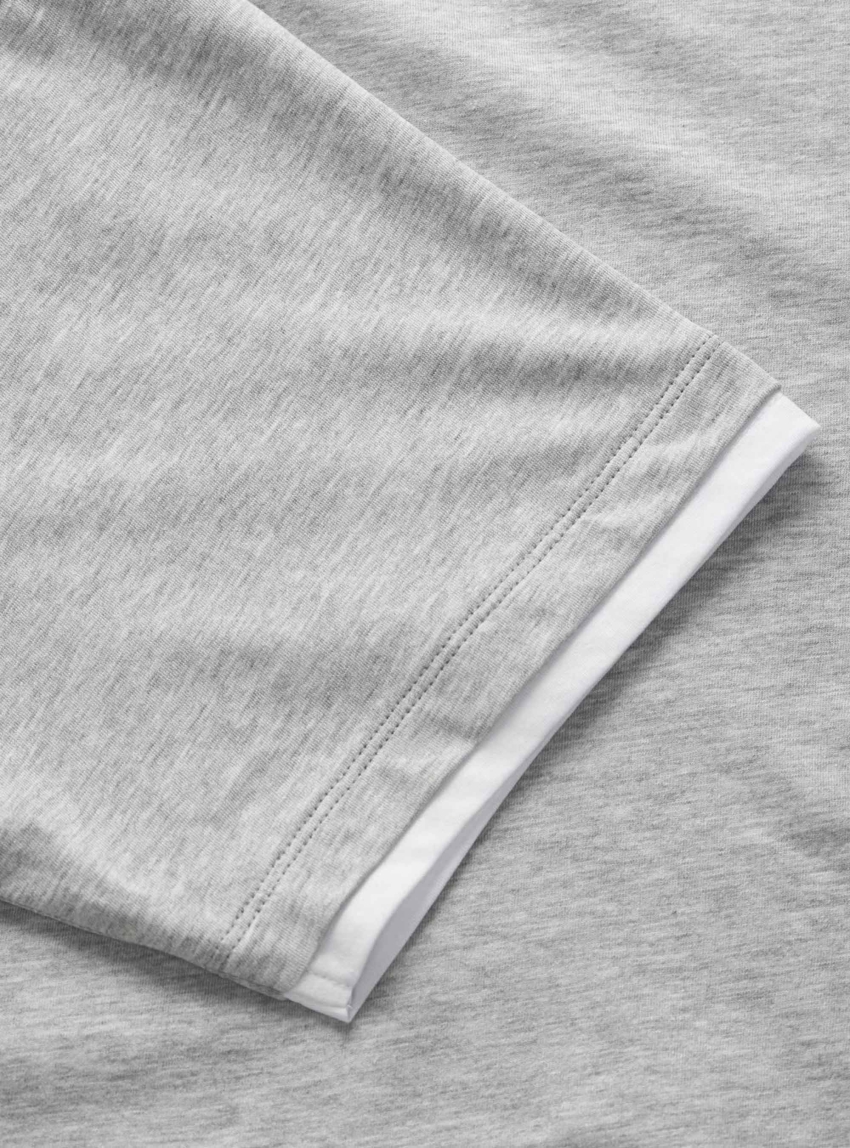 JJXX Andrea Cropped Contrast Tee - Light Grey Melange