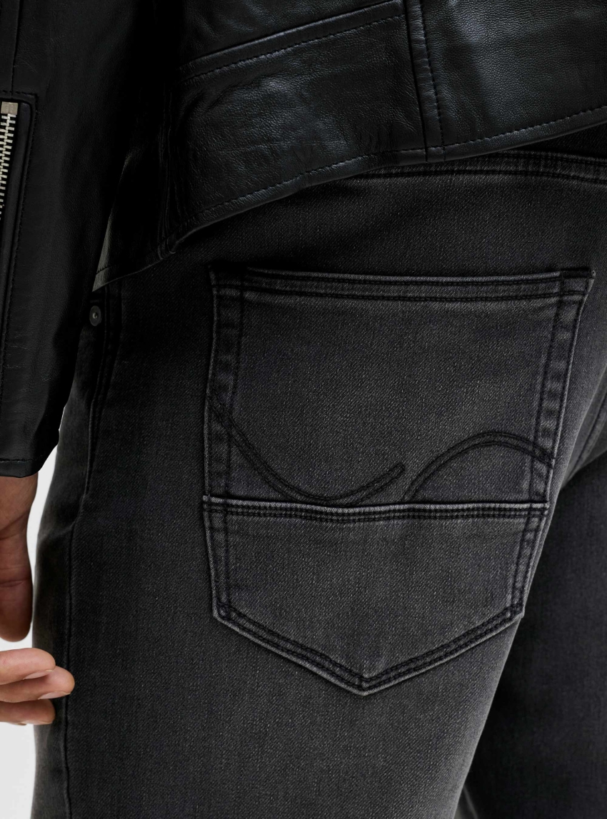 Jack & Jones Mike Fox Tapered Fit Jeans - Black Denim