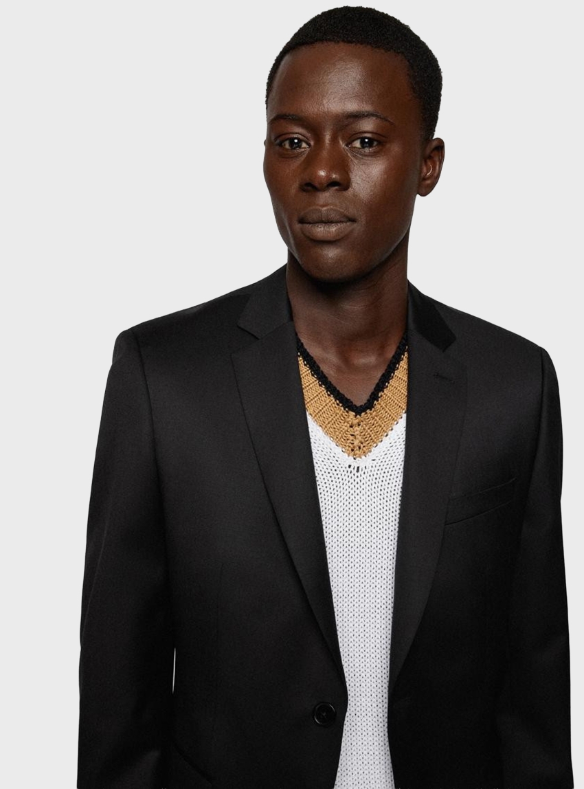 BOSS One Slim-Fit Suit Jacket In Virgin-Wool Serge H-Reymond-B1 - Black