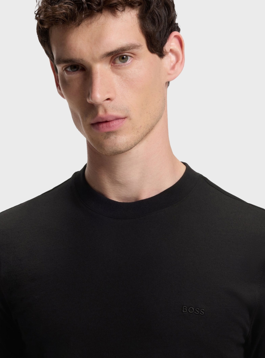BOSS Cotton-Jersey T-Shirt With Logo Detail  Thompson 01 - Black