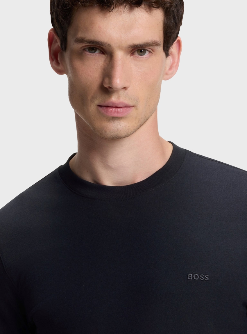 BOSS Cotton-Jersey T-Shirt With Logo Detail  Thompson 01 - Dark Blue