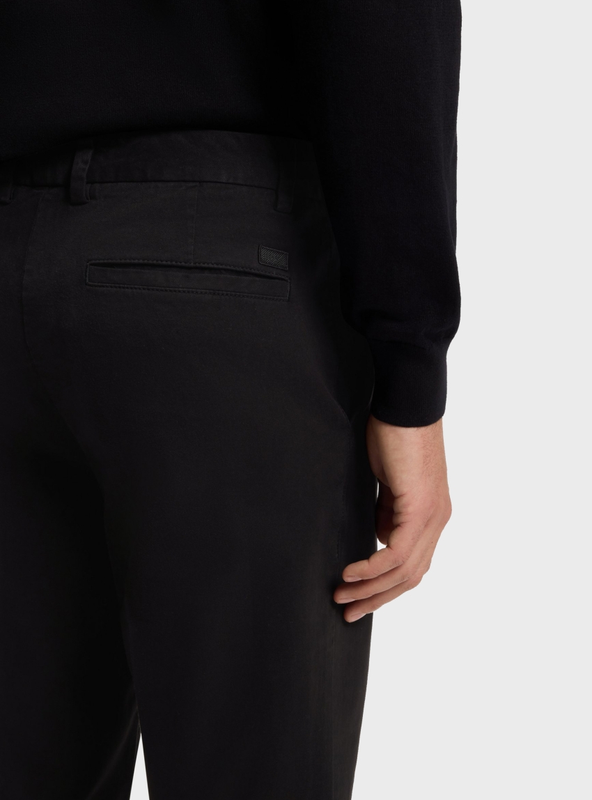 BOSS Modern-Fit Trousers In Stretch-Cotton Gabardine  H-Kane1 - Black