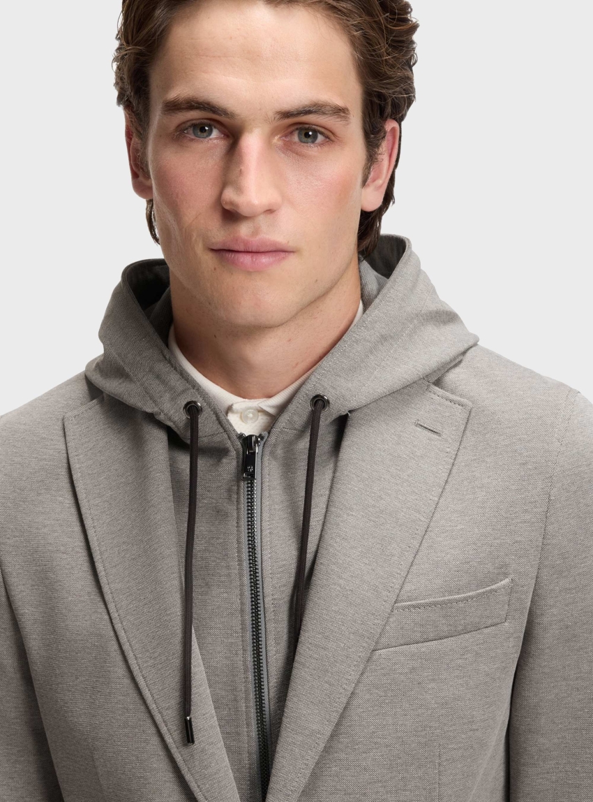 BOSS Slim-Fit Blazer With Inner Hoodie  C-Hanry-J-HD-263 - Grey