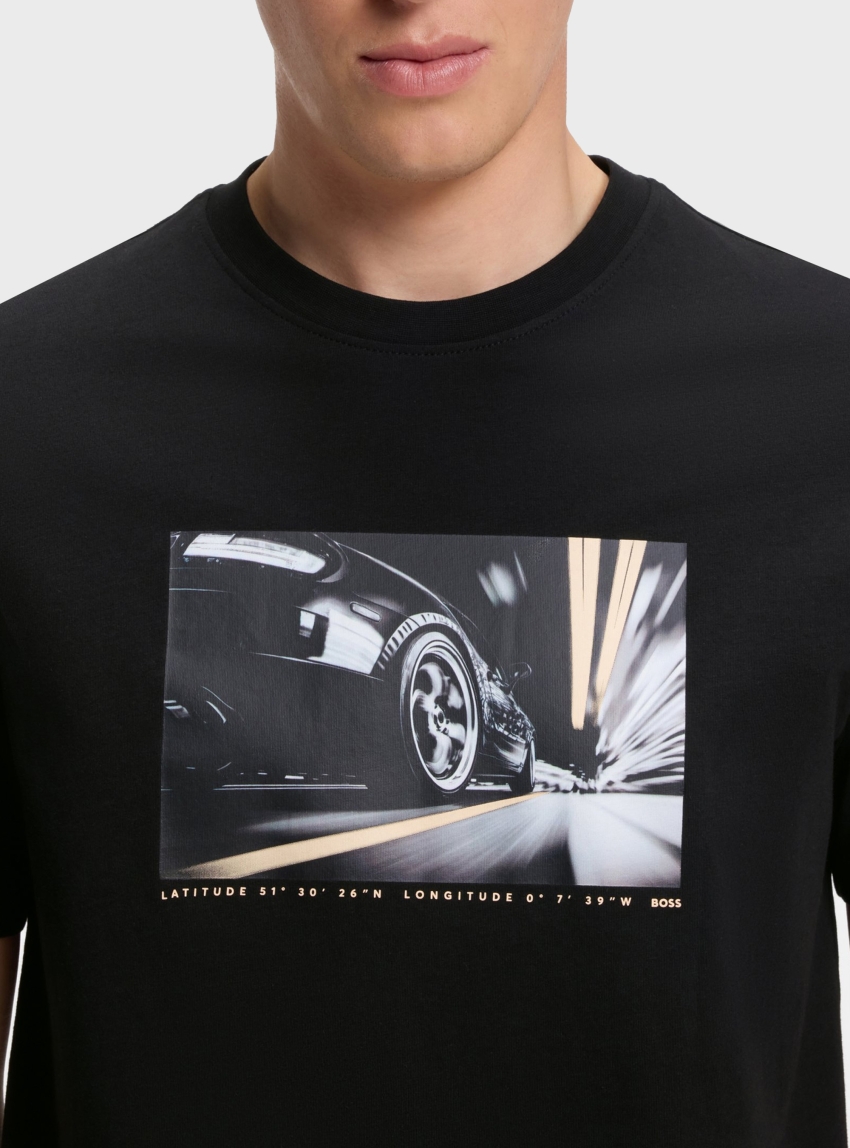BOSS Regular-Fit T-Shirt In Lightweight Cotton Jersey  Te_Motors - Black
