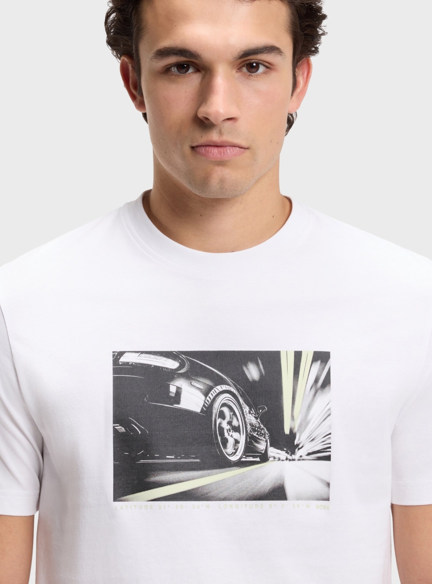 BOSS Regular-Fit T-Shirt In Lightweight Cotton Jersey  Te_Motors - White