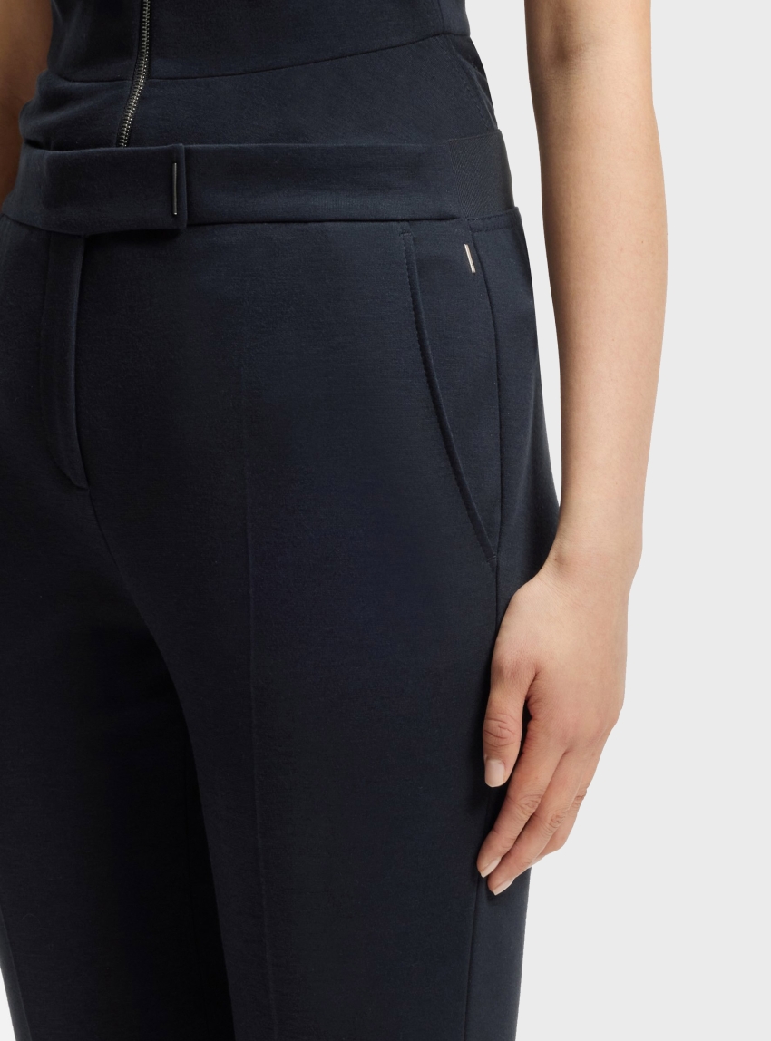 BOSS Flared-Fit Cropped Pants In Wrinkle-Resistant Stretch Fabric Talia-Crop1 - Dark Blue