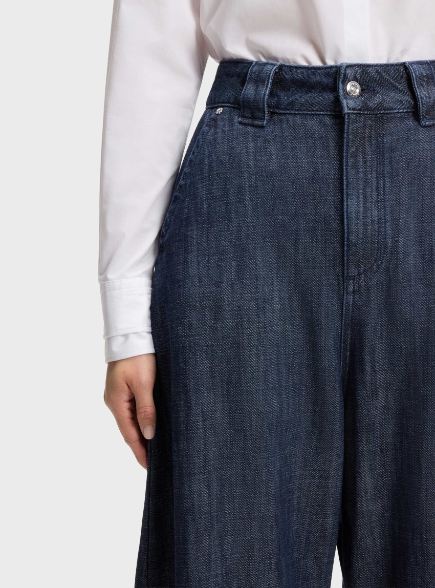 BOSS Relaxed-Fit Jeans In Textured Open-Weave Denim  SEASONAL BARREL - Dark Aged Denim