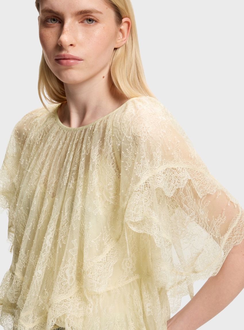 BOSS Mini Cape Top With Lace Trimmings C_Bennedy - Cream