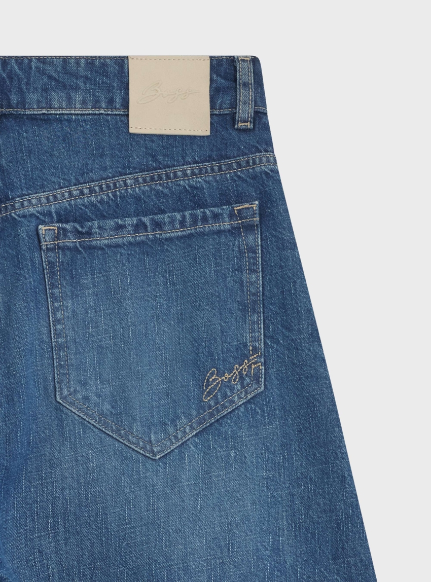BOSS Wide-Leg High-Rise Jeans In Vintage-Wash Denim C_JANE HR - Medium Aged Denim