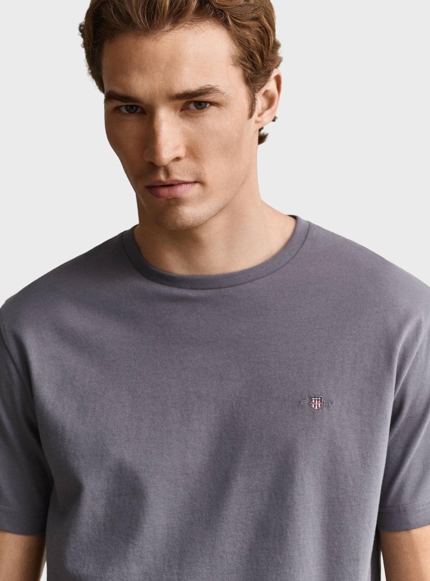 Gant Regular Fit Shield T-Shirt - Grey