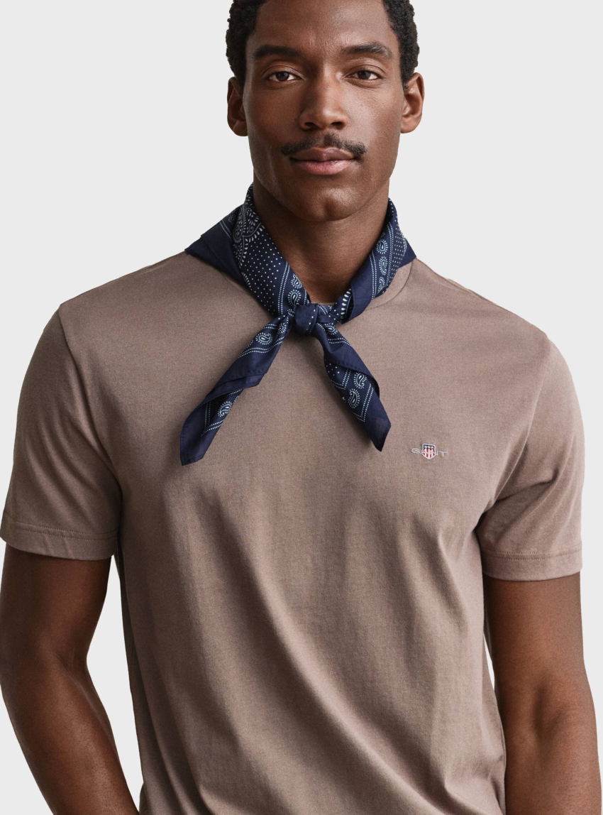 Gant Regular Fit Shield T-Shirt - Taupe