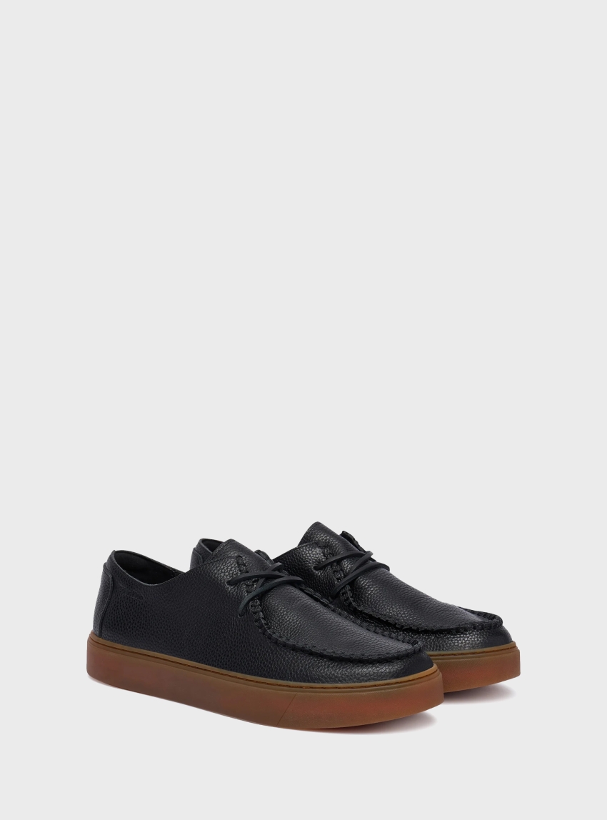 Calvin Klein Leather Hybrid Derby Shoes - Black