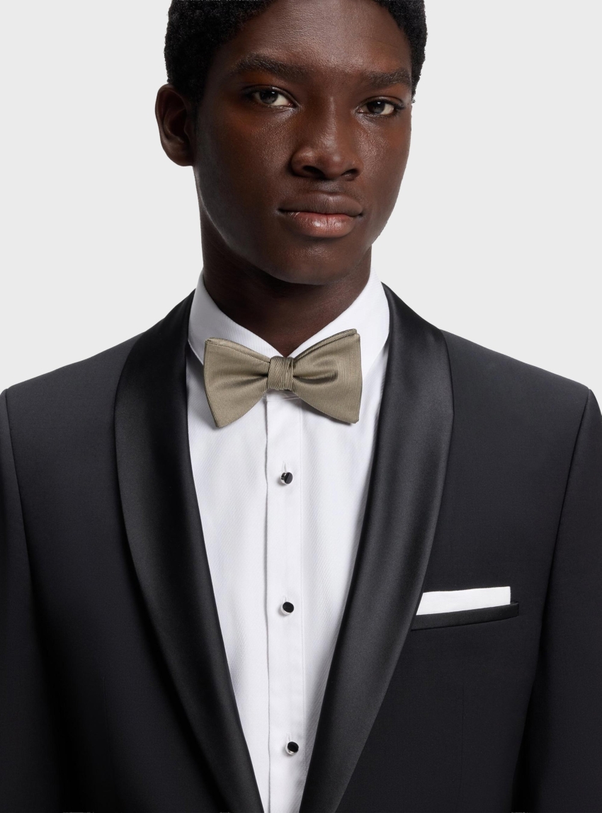 HUGO Pre-Tied Bow Tie In A Silk Blend  Bow tie dressy - Beige