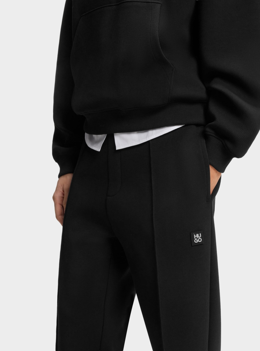 HUGO Relaxed-Fit Sweatpants In A Structured Cotton Blend  Dabinpant - Black