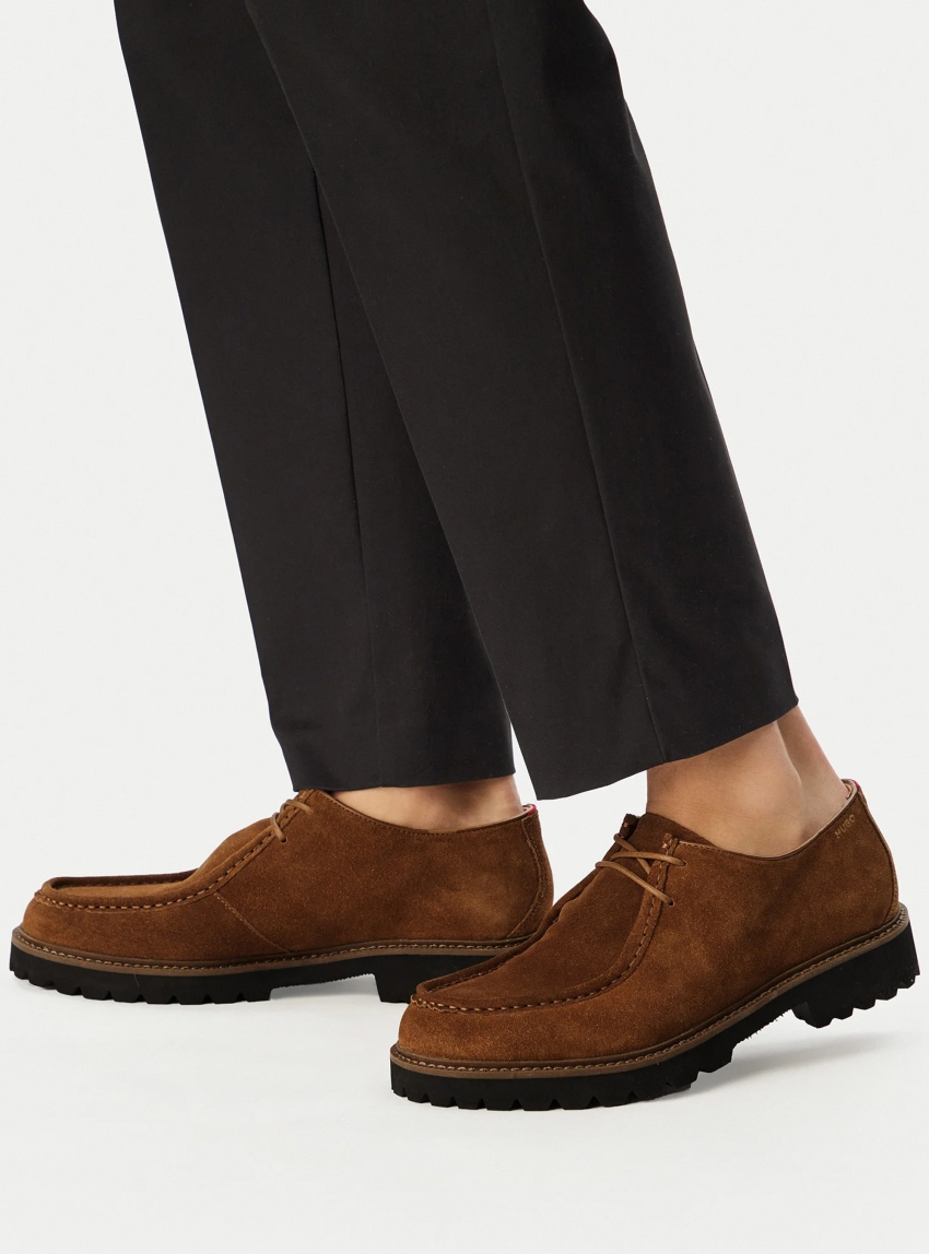 HUGO Informal Moccasin-Inspired Derby Shoes Draven_derb_sd_BP - Light Brown