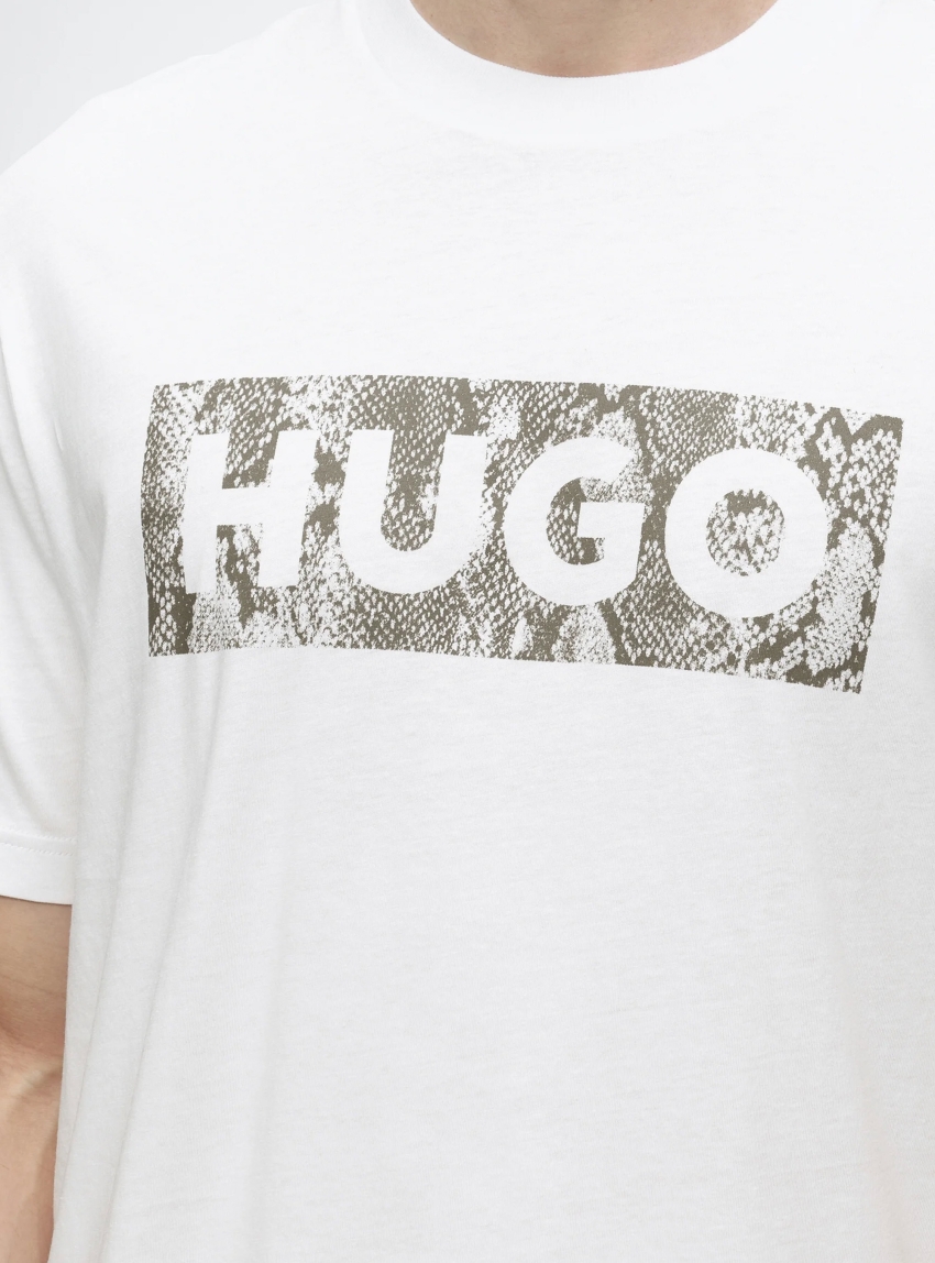 HUGO Logo-Graphic T-Shirt In Cotton Jersey  Nerpient - White