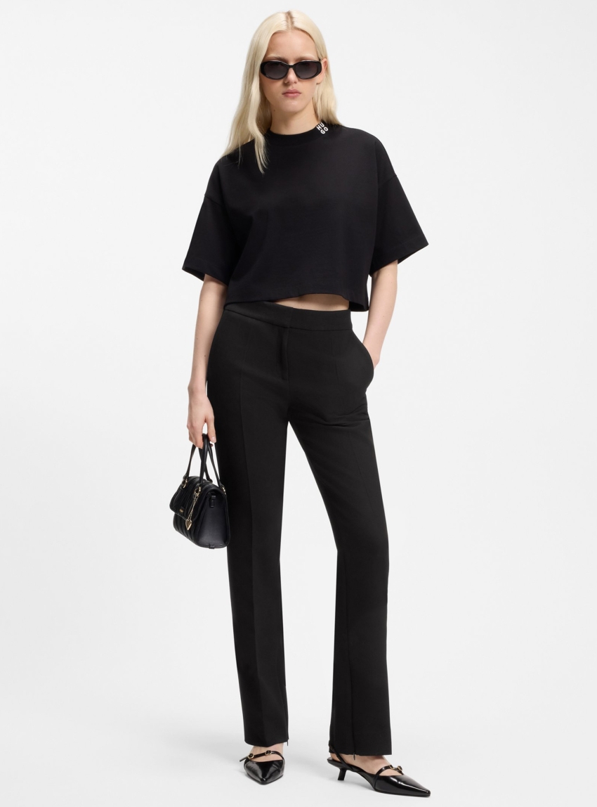 HUGO Slim-Fit Trousers In Stretch Twill  Hedise - Black