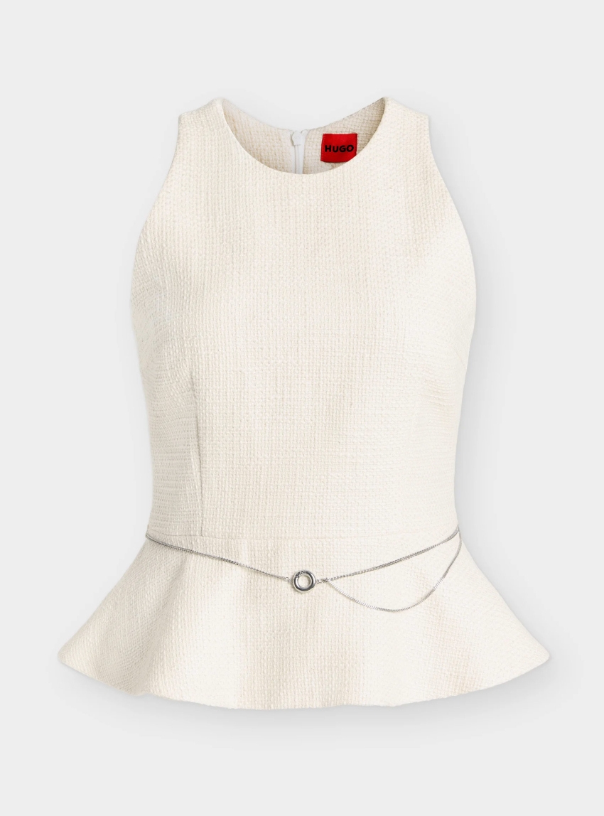 HUGO Regular-Fit Top Caleti - Light Beige