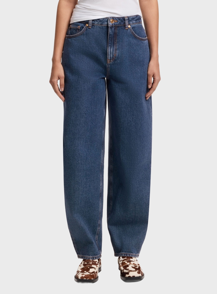 HUGO Barrel-Leg Jeans In Blue Japanese Denim Gimine_5 - Blue