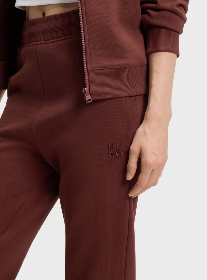 HUGO Cotton-Terry Sweatpants With Embroidered Logo Nelfinia - Brown
