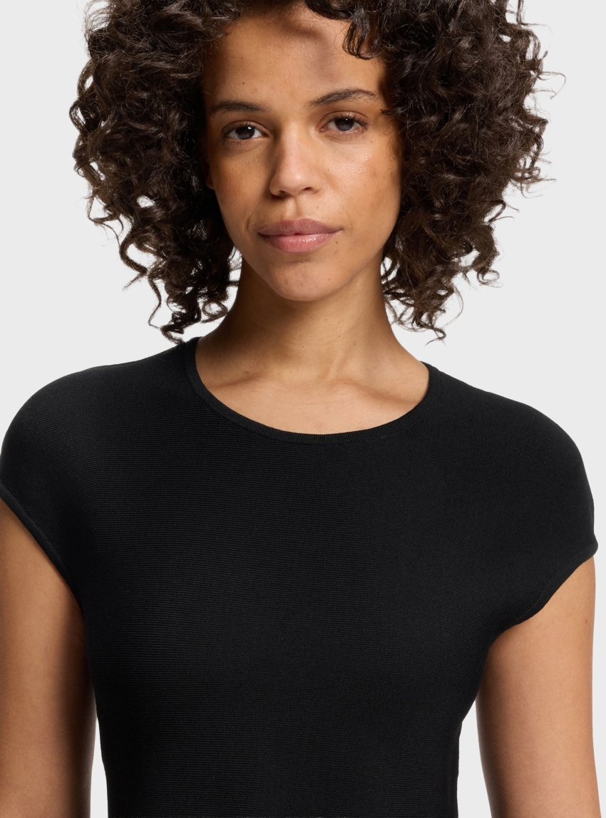 HUGO Slim-Fit Sweater With Peplum Hem Siefata - Black