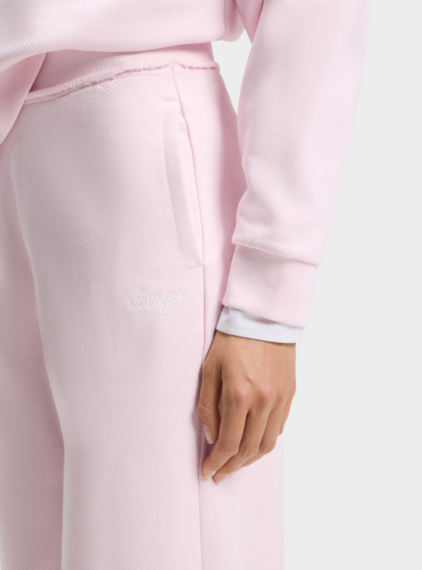 HUGO Relaxed-Fit Cotton Joggers With Embroidered Logo  Nuembrie_B - Pink
