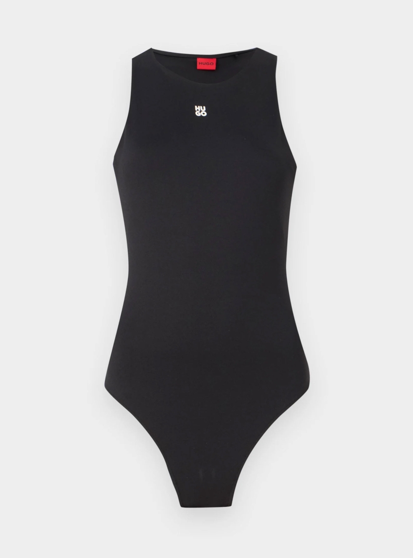 HUGO Stretch-Jersey Bodysuit With Stacked Logo  Dasiel - Black