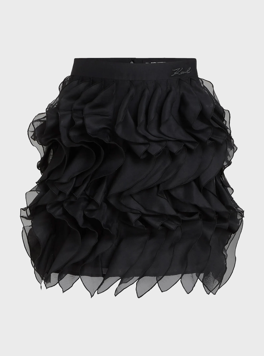 Karl Lagerfeld Ruffle Skirt - Black