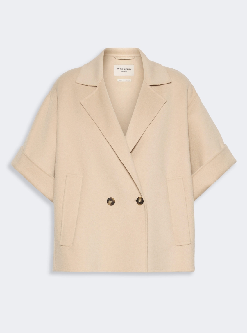 Weekend Max Mara Short wool broadcloth coat - Sand