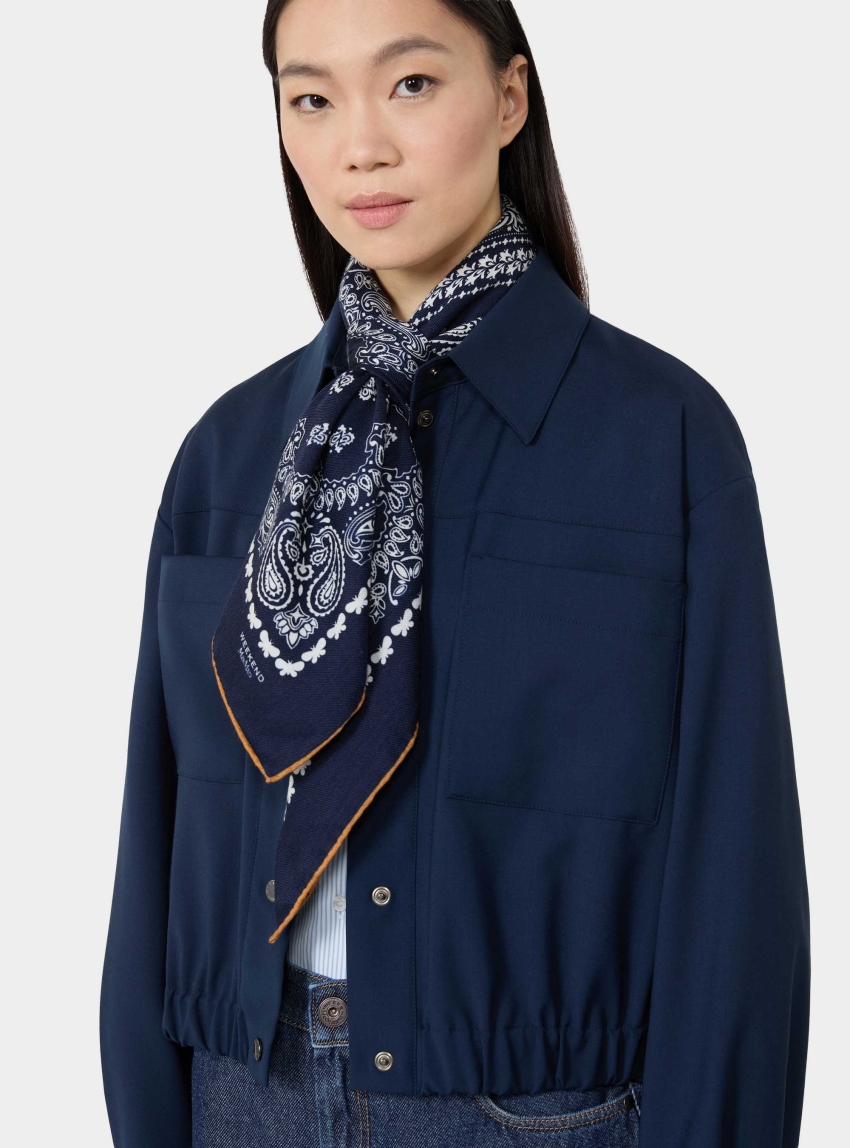 Weekend Max Mara Wool, cashmere and silk scarf - Navy