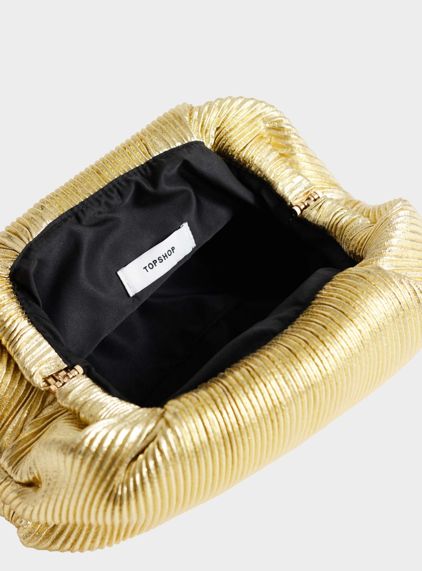 Topshop Golden Clutch Bag - Gold