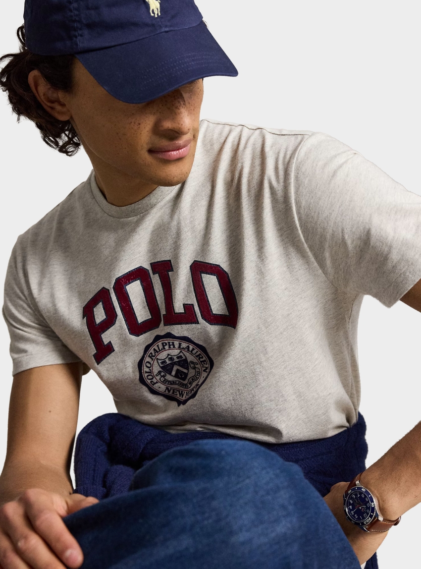Polo Ralph Lauren Custom Slim Fit Logo T-Shirt - Light Grey Melange