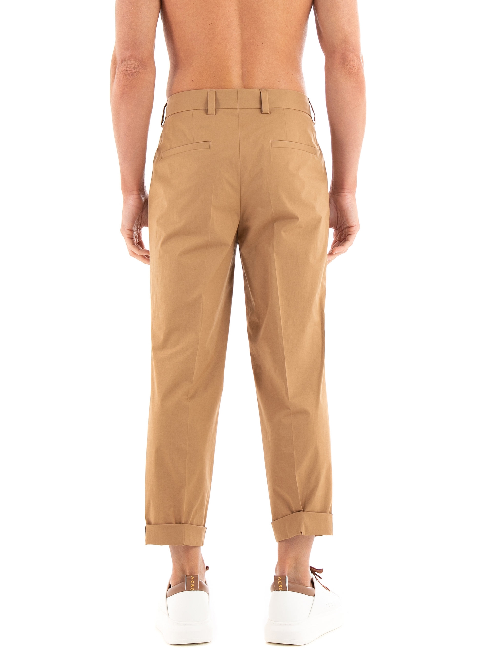 HUGO Slim Fit Paper Touch Trousers Gelos232X - Light Brown