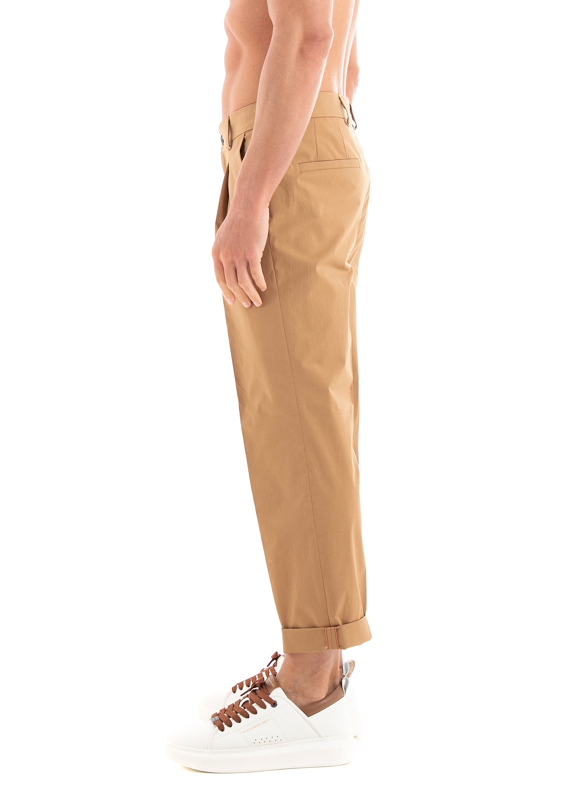 HUGO Slim Fit Paper Touch Trousers Gelos232X - Light Brown