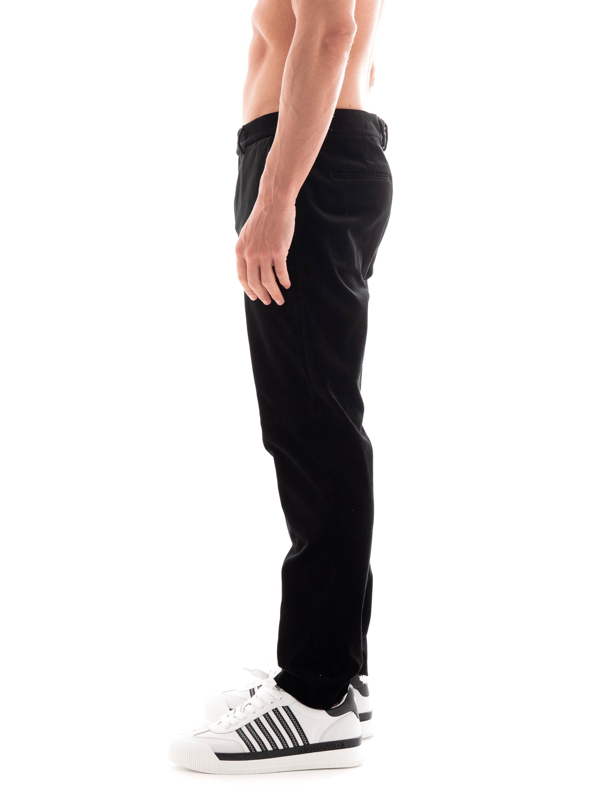 Selected Slim-Hale Velvet Cropped Trousers - Black