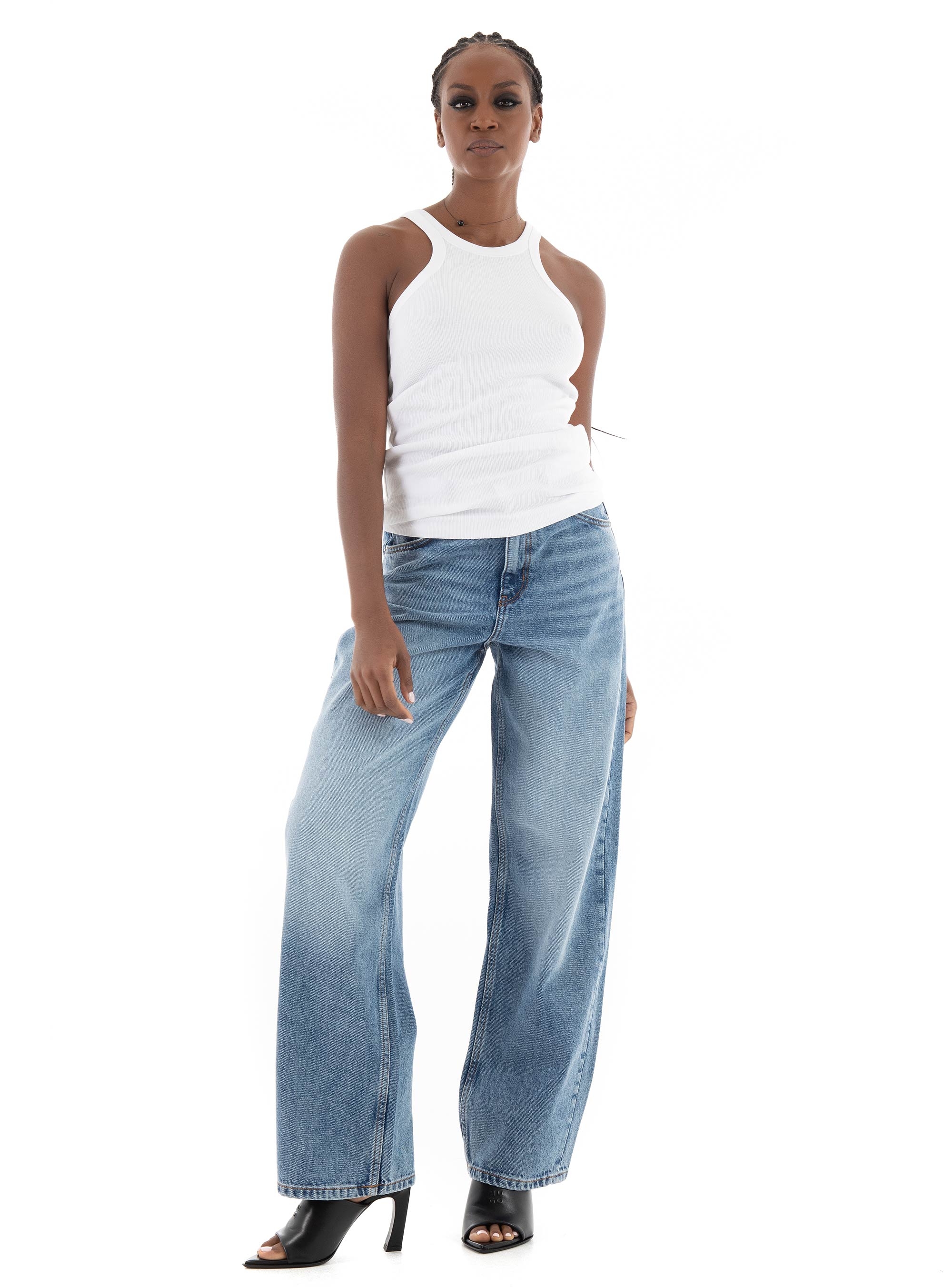 HUGO Relaxed Fit Jeans Leni_2_B - Medium Aged Denim