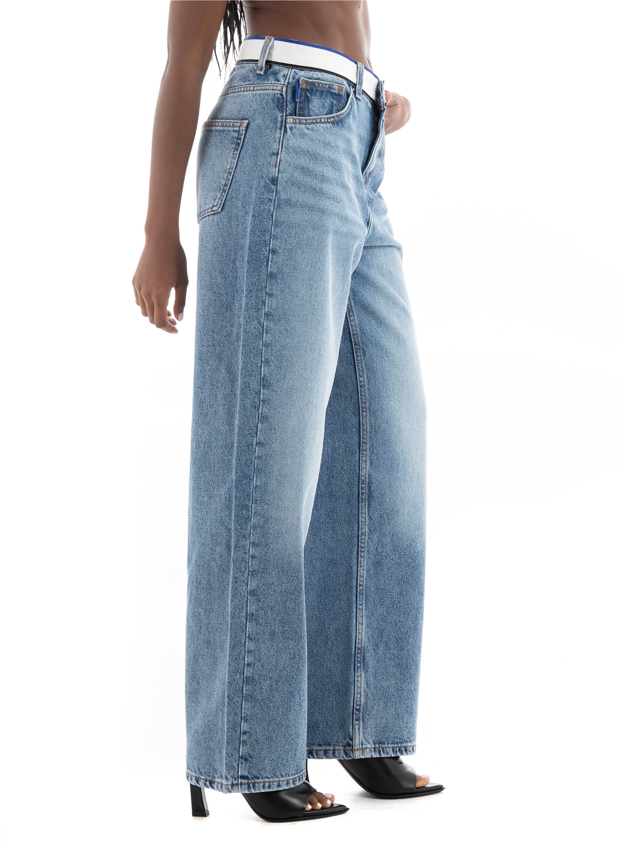 HUGO Relaxed Fit Jeans Leni_2_B - Medium Aged Denim