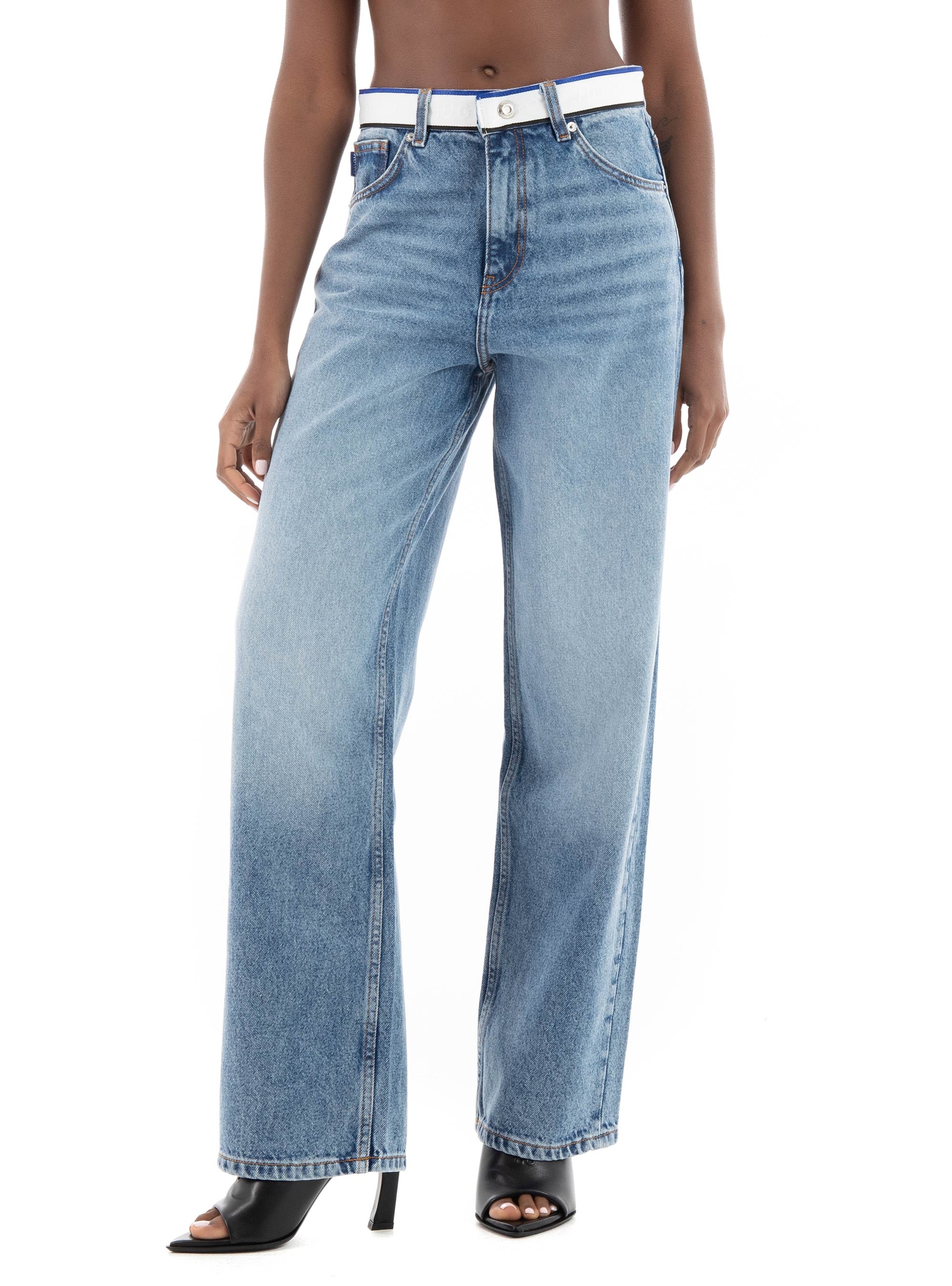 HUGO Relaxed Fit Jeans Leni_2_B - Medium Aged Denim