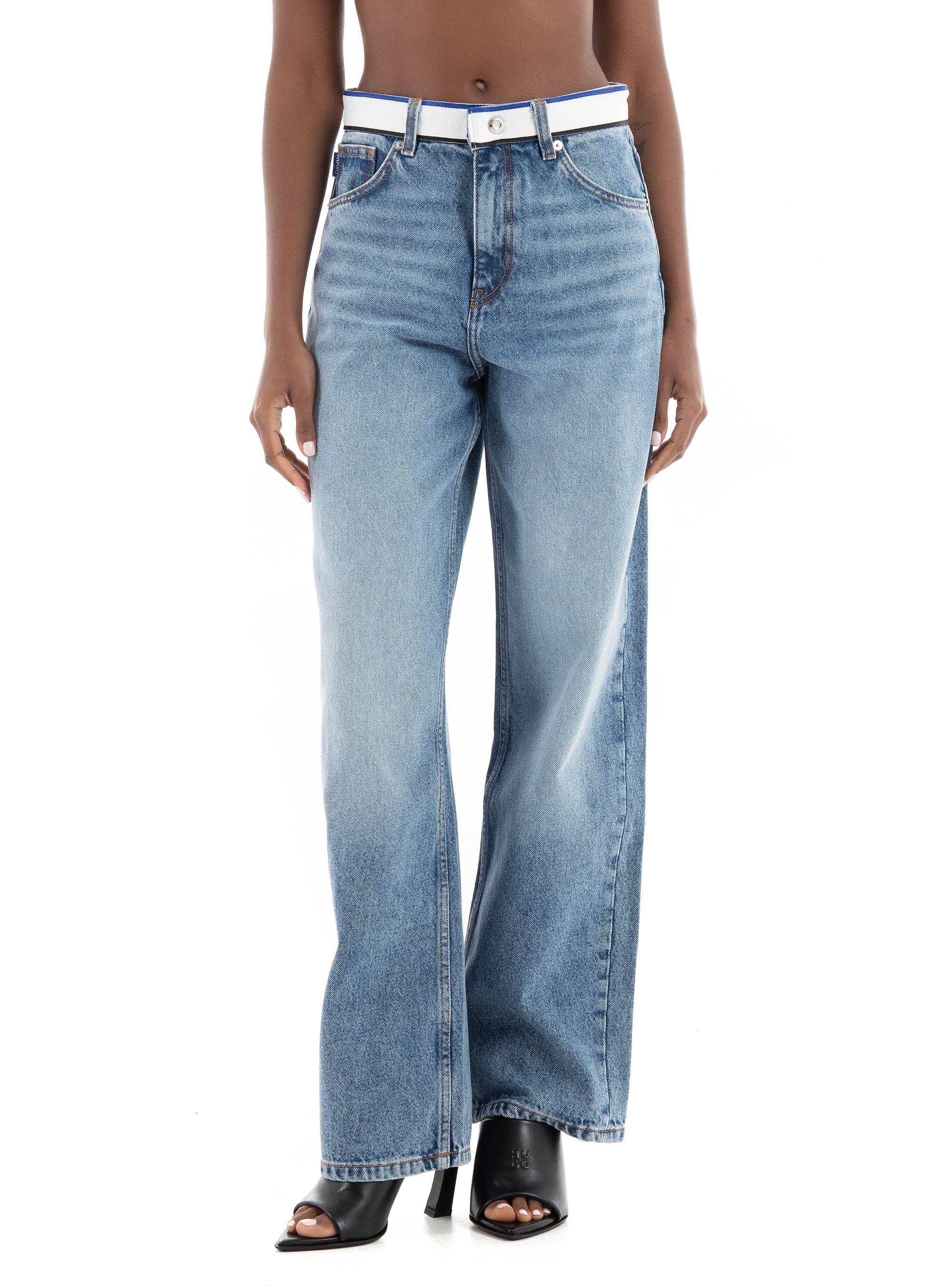 HUGO Relaxed Fit Jeans Leni_2_B - Medium Aged Denim