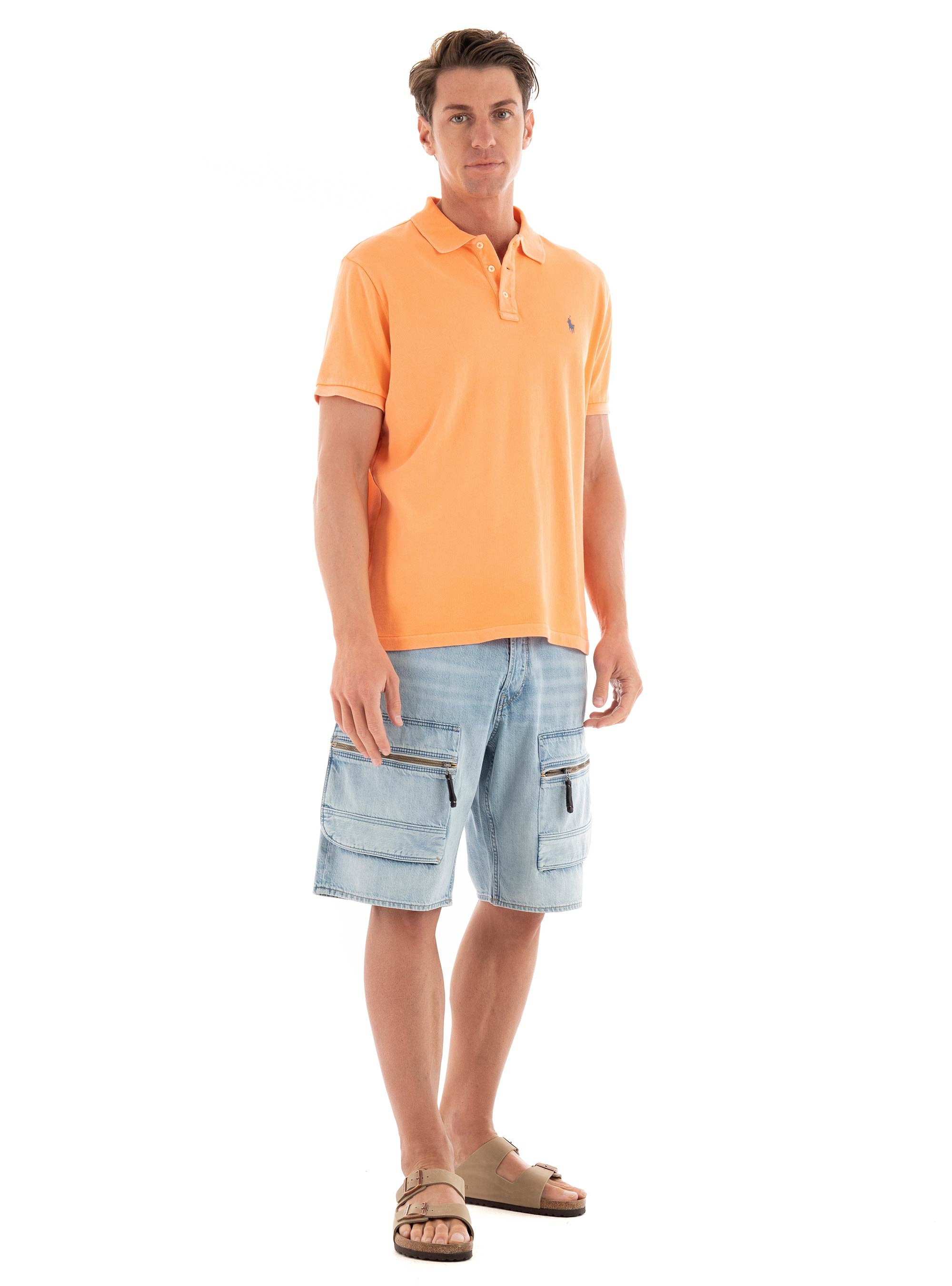 Polo Ralph Lauren Custom Slim Fit Spa Terry Polo Shirt - Coral